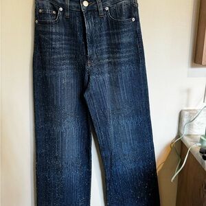 Maje Rhinestone High Rise Wide Leg/Flare